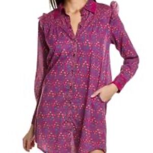 Roller Rabbit Augusta Ruffled Darya Dress Berry Florals